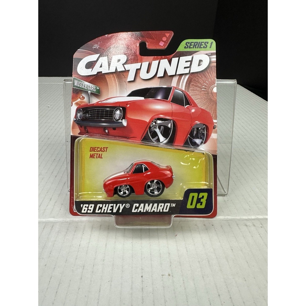 Car Tuned Series 1 #03 Red '69 Chevy Camaro White Stripes Muscle Cars MGA 1:64